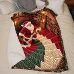 Custom Christmas Santa Library Decor - Personalized Blanket