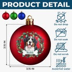 Custom Pet Photo Christmas Wreath Gifts For Dog And Cat Lovers - Personalized Full Wrap Ball Ornament