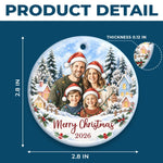 Custom Family Photo Christmas Gifts - Personalized Ceramic Ornament
