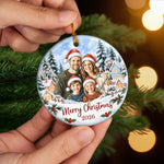 Custom Family Photo Christmas Gifts - Personalized Ceramic Ornament