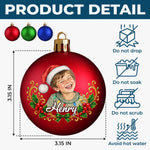 Custom Photo Christmas Gifts For Families - Personalized Full Wrap Ball Ornament