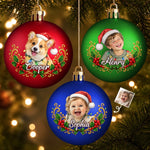 Custom Photo Christmas Gifts For Families - Personalized Full Wrap Ball Ornament
