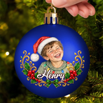 Custom Photo Christmas Gifts For Families - Personalized Full Wrap Ball Ornament