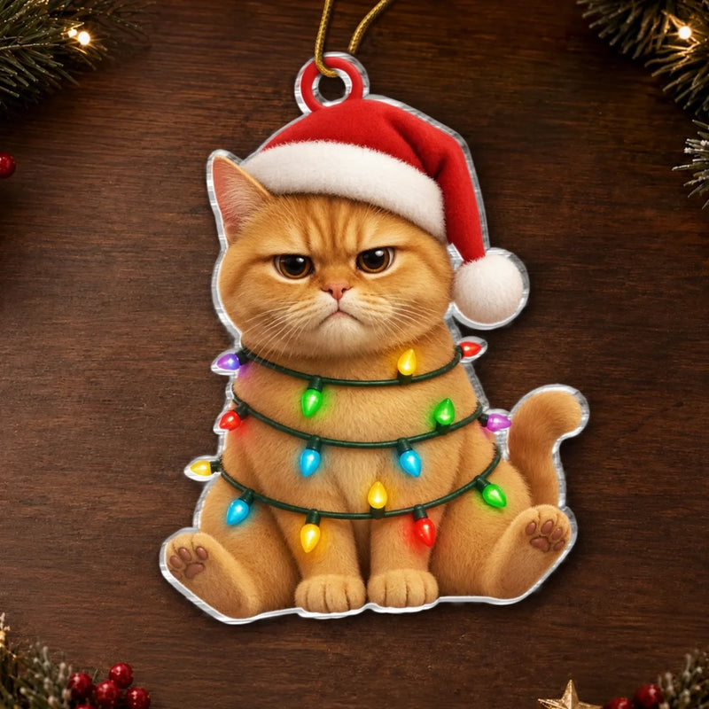 Custom Pet Photo Christmas Gifts for Cat and Dog Lovers - Personalized Acrylic Ornament