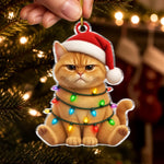 Custom Pet Photo Christmas Gifts for Cat and Dog Lovers - Personalized Acrylic Ornament