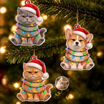 Custom Pet Photo Christmas Gifts for Cat and Dog Lovers - Personalized Acrylic Ornament