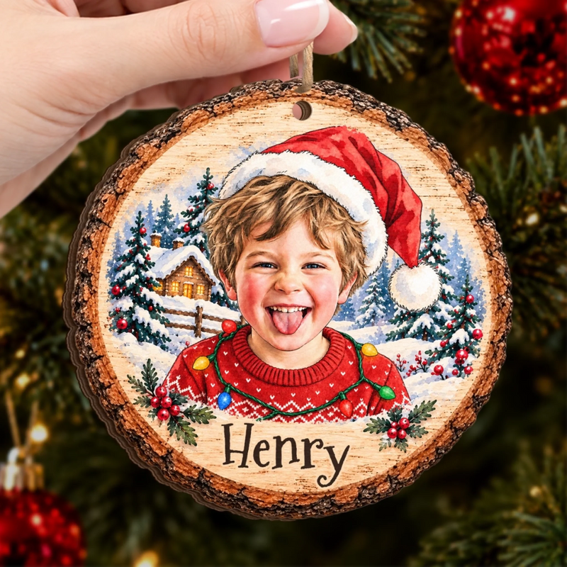 Custom Family Member Photo Christmas Gifts - Personalized Ornament