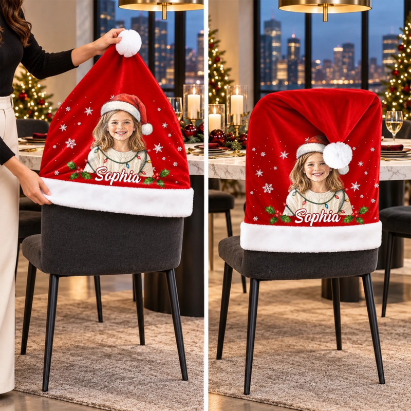 Custom Name Christmas Gifts for Grandma and Granddaughter - Personalized Chair Cover