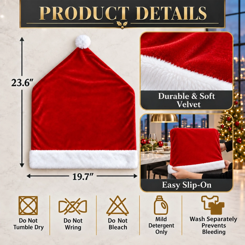 Custom Name Christmas Chair Decor for Family - Personalized Chair Cover