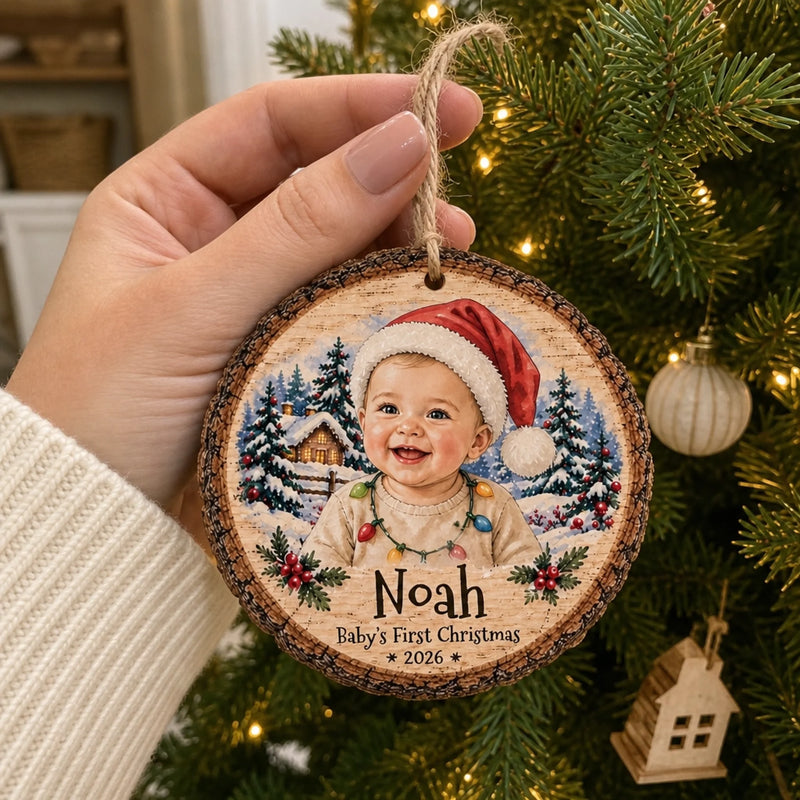 Custom Baby Photo First Christmas Gifts - Personalized Ornament