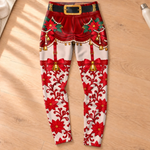 Custom Christmas Bell And Holly Garter Gifts For Women - Personalized Leggings
