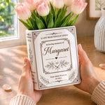 Custom Memorial Floral Name - Personalized Book Vase