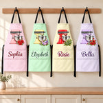 Custom Name Floral Stand Mixer Gifts For Bakers - Personalized Apron With Pocket