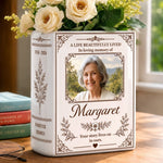 Custom Photo In Loving Memory Decor - Personalized Book Vase