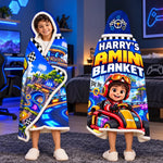 Custom Photo Racing Game Gifts for Kids - Personalized Snuggle Blanket