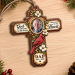 Custom Photo Memorial Dad Christmas Decor - Personalized Wooden Ornament