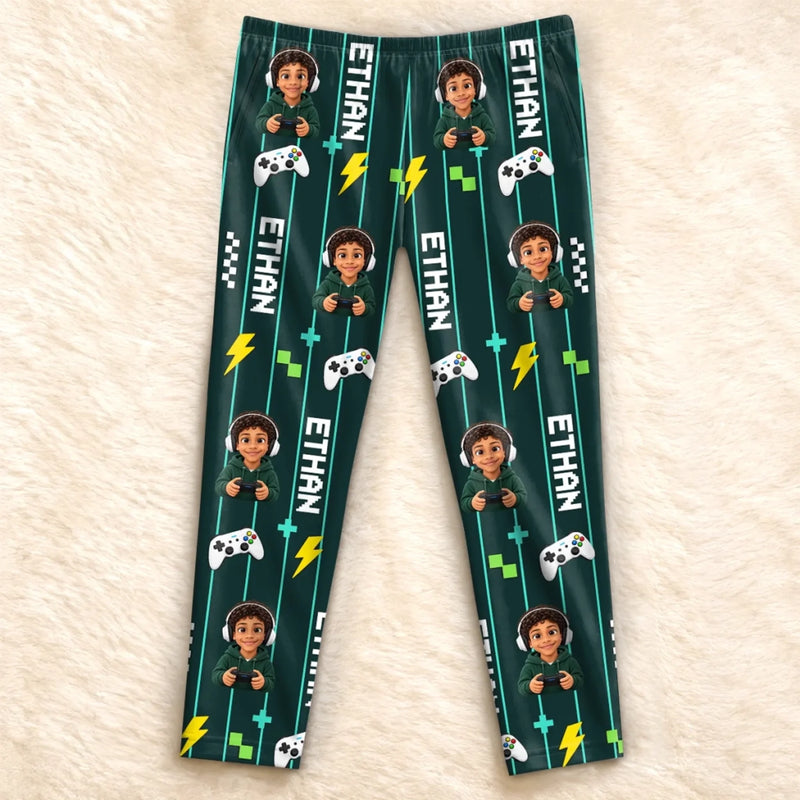 Custom Name Gamer Gifts for Kids - Personalized Pajama Pants