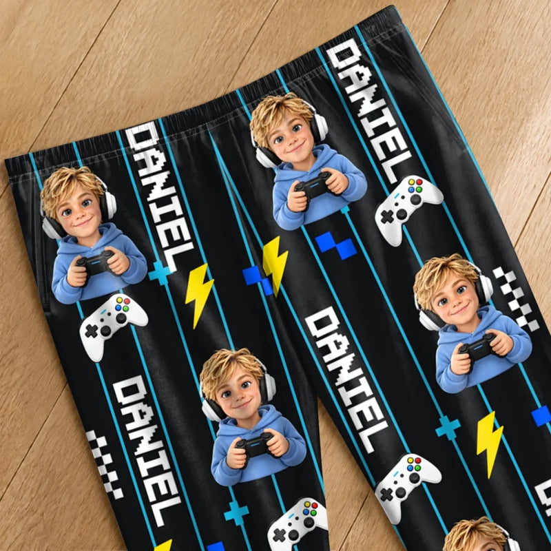 Custom Name Gamer Gifts for Kids - Personalized Pajama Pants