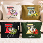 Custom Floral Stand Mixer Baking Gifts For Women, Bakers - Personalized Corduroy Tote Bag