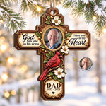 Custom Photo Memorial Dad Christmas Decor - Personalized Wooden Ornament