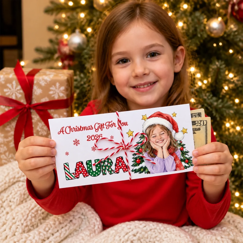 Custom Photo Christmas Gifts for Kids - Personalized Money Envelope