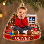 Custom Photo Surprised Kids Christmas Gifts - Personalized Acrylic Ornament