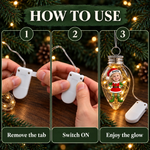 Custom Photo Christmas Elf Family Gifts - Personalized Bulb LED Light Ornament