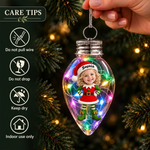 Custom Photo Christmas Elf Family Gifts - Personalized Bulb LED Light Ornament