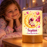 Custom Name Little Astronaut Birthday Gifts For Kids - Personalized Dimmable Touch Night Light