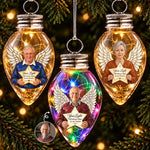 Custom Photo Memorial Angel Christmas Gifts - Personalized Bulb LED Light Ornament