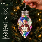 Custom Photo Memorial Angel Christmas Gifts - Personalized Bulb LED Light Ornament