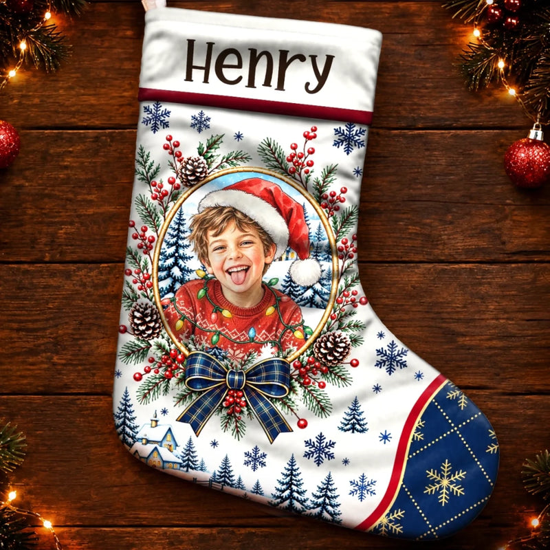 Custom Photo Christmas Family Gifts - Personalized Stocking
