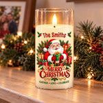 Custom Family Name Holiday Glow Decor - Personalized LED Candle Light