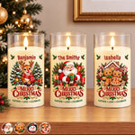Custom Family Name Holiday Glow Decor - Personalized LED Candle Light
