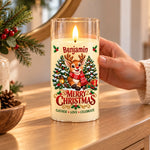 Custom Family Name Holiday Glow Decor - Personalized LED Candle Light