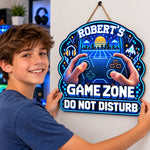Custom Retro Controller Game Zone Gamer Decor - Personalized Wood Sign
