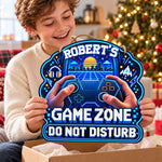 Custom Retro Controller Game Zone Gamer Decor - Personalized Wood Sign