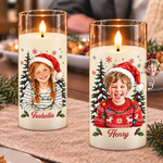 Custom Photo Santa Christmas Gifts For Families - Personalized LED Candle Light