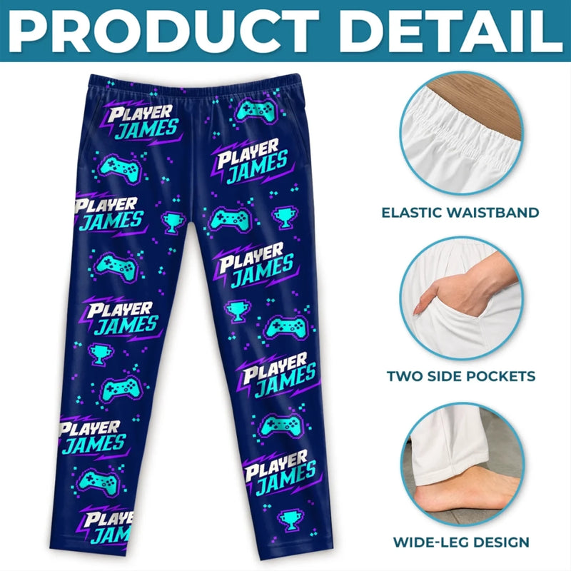 Custom Name Gaming Gifts For Game Lovers - Personalized Pajamas Pants