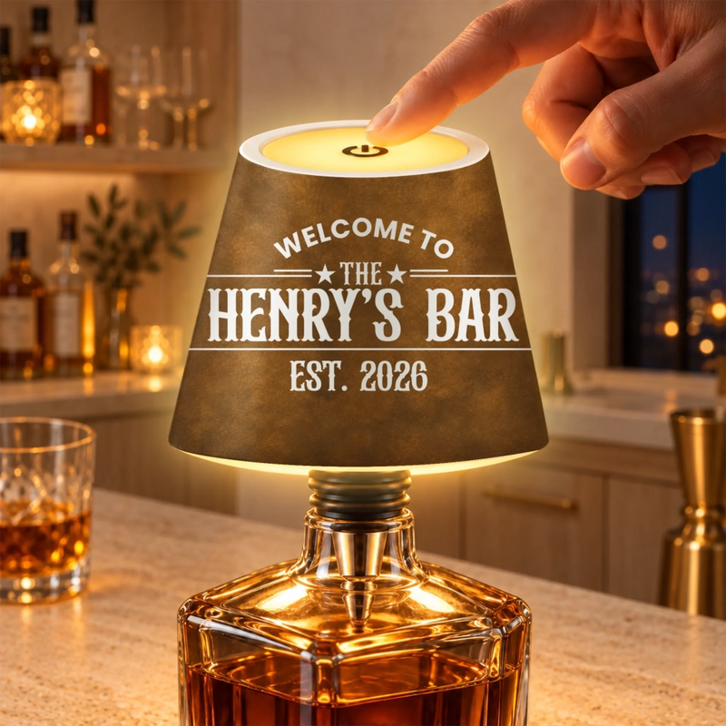 Custom Home Bar Decor - Personalized LED Bottle Light Topper