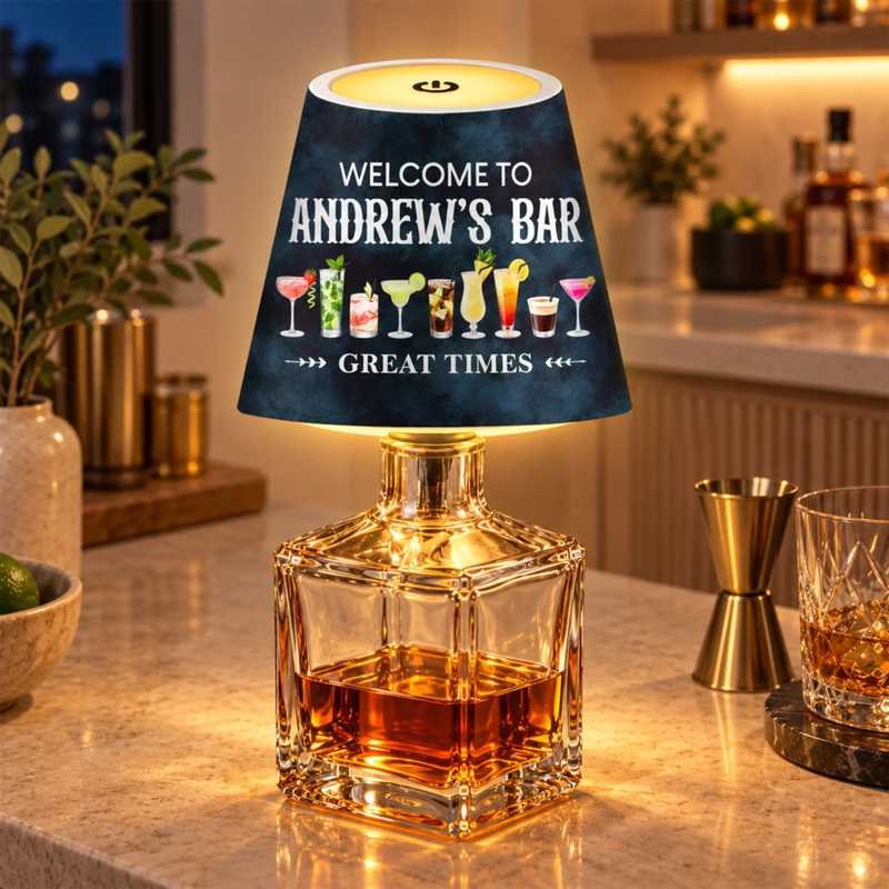Custom Home Bar Decor - Personalized LED Bottle Light Topper