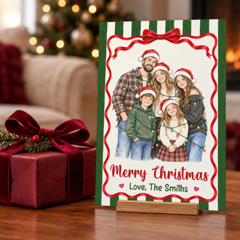 Custom Photo Family Christmas Cards - Personalized Christmas Greeting Card