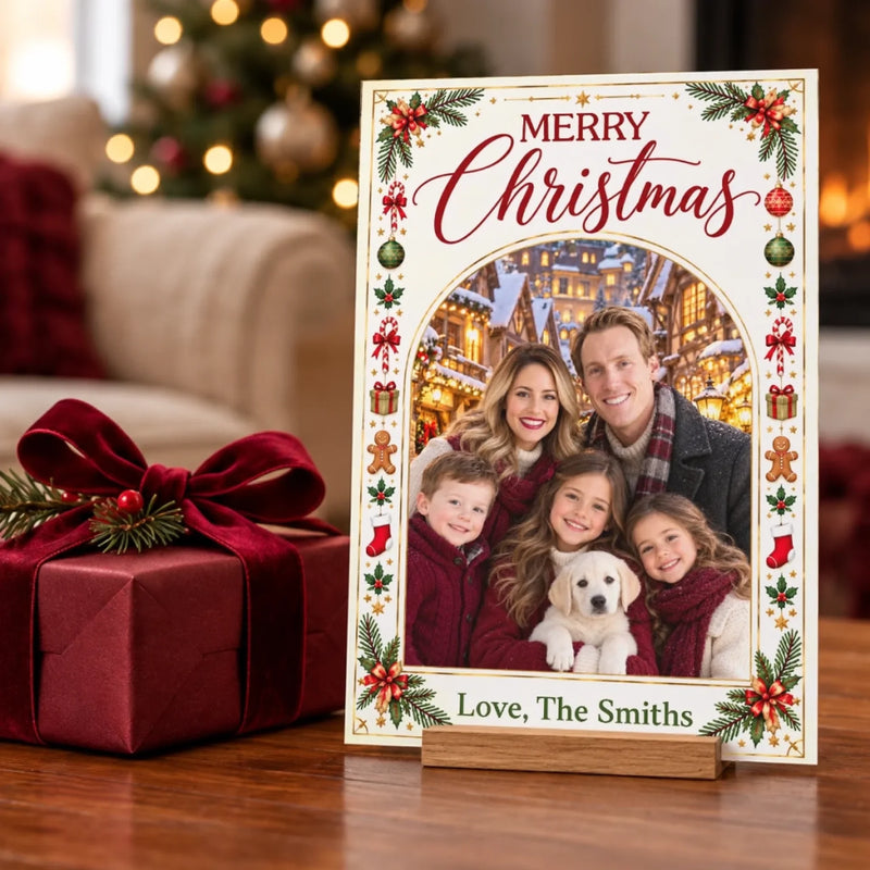 Custom Photo Christmas Family Gifts - Personalized Christmas Greeting Card