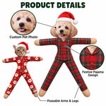 Custom Photo Christmas Pajamas Doll Gifts For Dog And Cat Lovers - Personalized Poseable Plush Doll