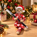 Custom Photo Christmas Pajamas Doll Gifts For Dog And Cat Lovers - Personalized Poseable Plush Doll