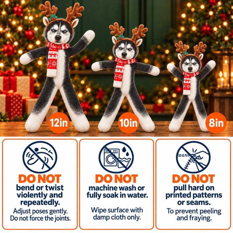 Custom Photo Pet Face Funny Christmas Gifts For Pet Lovers - Personalized Poseable Plush Doll