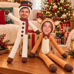 Custom Photo Face Funny Christmas Family Gifts For Him, Her - Personalized Poseable Plush Doll
