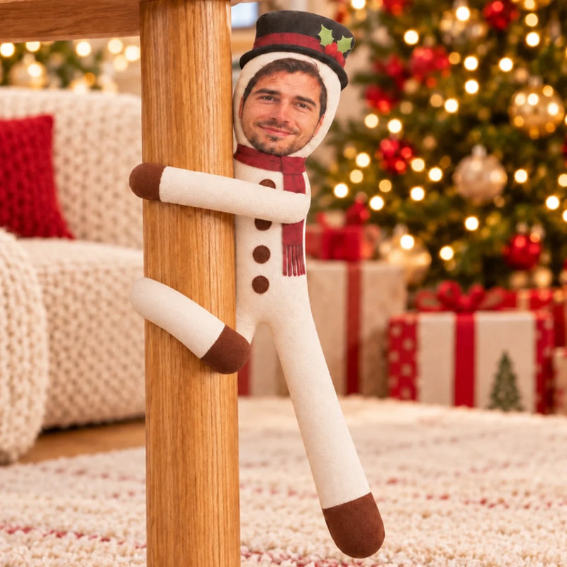 Custom Photo Face Funny Christmas Family Gifts For Him, Her - Personalized Poseable Plush Doll