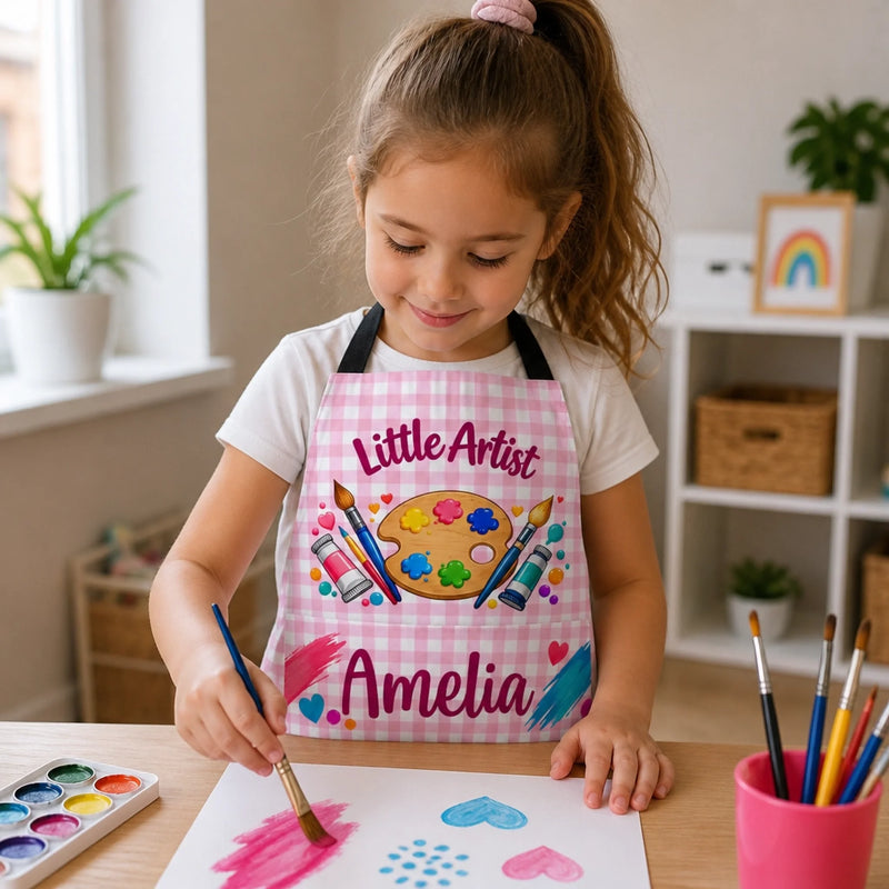 Custom Name Creative Artist Boys Girls Gifts For Kids, Artists, Art Lovers - Personalized Apron With Pocket
