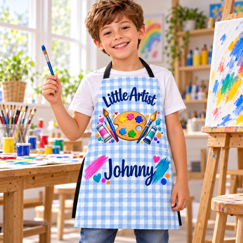 Custom Name Creative Artist Boys Girls Gifts For Kids, Artists, Art Lovers - Personalized Apron With Pocket